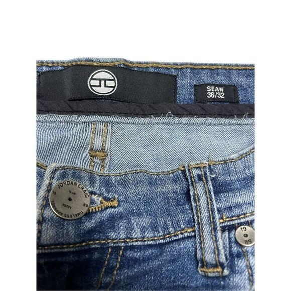 Jordan Craig Sean Men’s Distressed Denim Jeans Stretch Relaxed Fit 36/32 - Picture 5 of 8